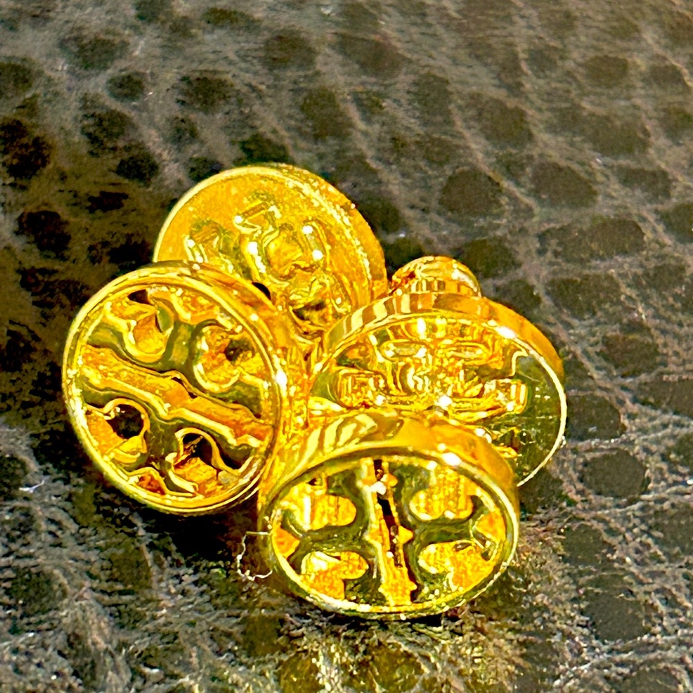 Tory Burch Gold Logo Earrings